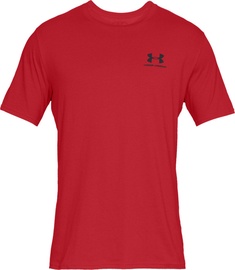 T-krekls Under Armour Mens Sportstyle Left Chest SS Shirt 1326799-001, sarkana, 2XL