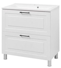 Vento Alba Bathroom Cabinet With Sink Gloria 80cm White
