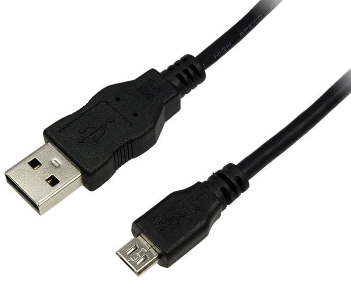 Laidas Logilink USB 2.0 male, Micro USB male, 3 m, juoda