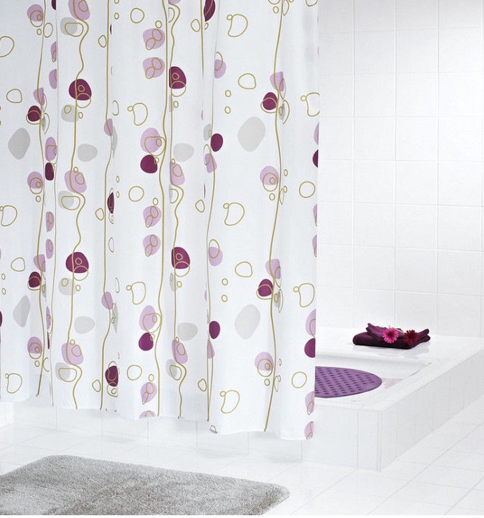 Штора для ванной Ridder Soaring 42391, белый/фиолетовый, 2000 мм x 1800 мм