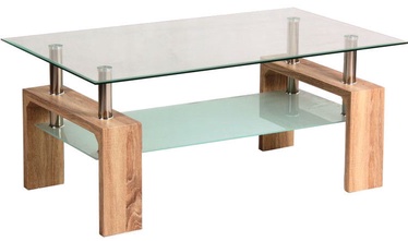 Kafijas galdiņš Signal Meble Lisa Basic, caurspīdīga/brūna, 1000x450x600 mm