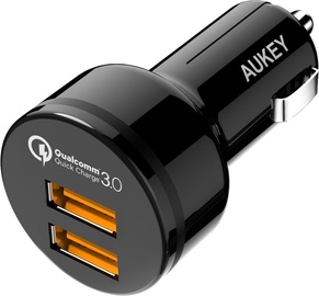 Laadija Aukey, 2 x USB, must, 24 W