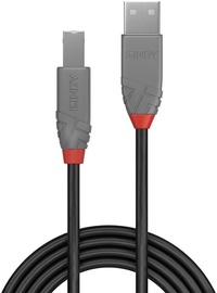 Laidas Lindy Anthra Line USB 2.0 A male, USB 2.0 B male, 2 m, juoda