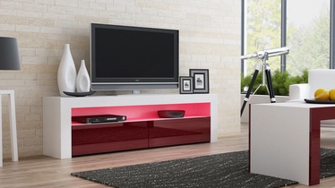TV galds Pro Meble Milano 157 With Light White/Red, 1575x350x500 mm