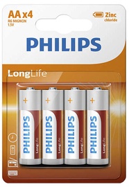 Philips R6L4B LongLife Batteries AA x4