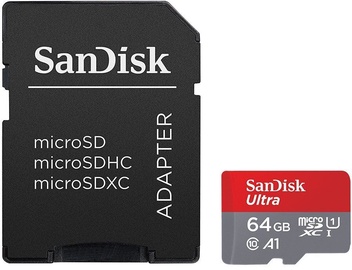 Sandisk Ultra 64GB microSDHC UHS-I Class 10 + SD Adapter + Memory Zone App SDSQUAR-064G-GN6TA