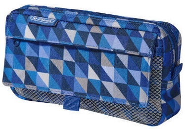 Herlitz Чехол для карандаша, 2 боковых кармана - Geometric Blue