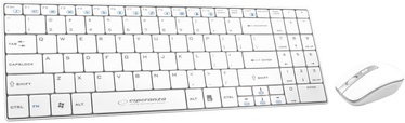 Klaviatūra Esperanza EK122W Slim Wireless Keyboard + Wireless Mouse White