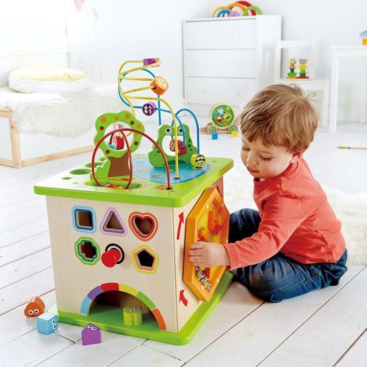 hape country critters play cube