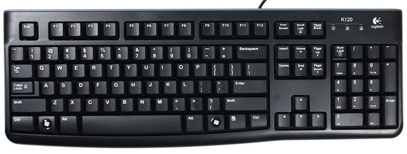 Klaviatūra Logitech K120 EN/RU, melna