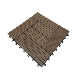 ДПК плитка для террасы, 30 см x 30 см x 2.2 см, коричневый