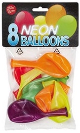 Воздушный шар VIBORG Neon, красный/желтый/зеленый/oранжевый/фиолетовый, 8 шт.