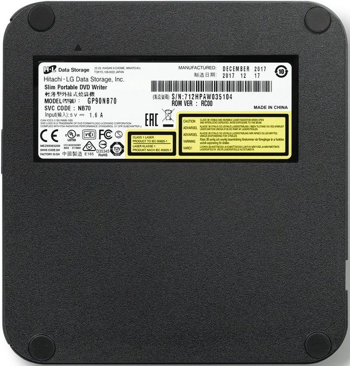 Ārējais optiskais diskdzinis LG GP90NB70 External DVD Writer Black