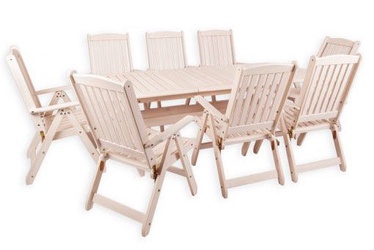Folkland Timber Folding Garden Set Bavaria 8 White