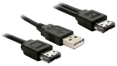 Delock Cable eSATA / USB + eSATA 1m Black