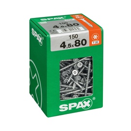 Саморез по дереву Spax T20, 4.5 x 80 мм, белый, 150 шт.