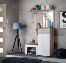ASM Gustavo II Wardrobe With Pillow Wellington Oak/Gloss White