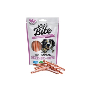 Skanėstas šunims Lets Bite su vištiena ir menke , 80 g.