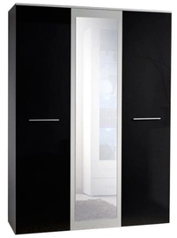 Skapis ASM Big White/Black, 135x55x190 cm, with mirror