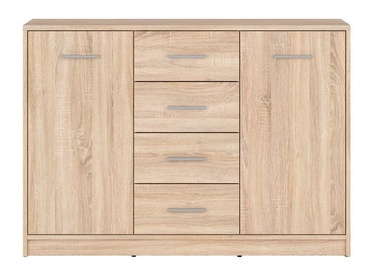 Black Red White Chest of Drawers Nepo KOM2D4S Sonoma Oak