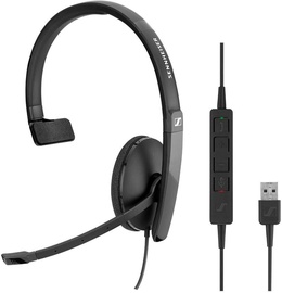 Laidinės ausinės Sennheiser SC 130 USB MS, juoda