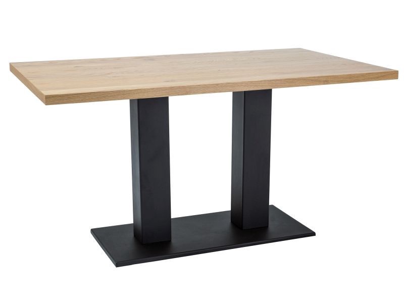 Pusdienu galds, melna/ozola, 120 cm x 80 cm x 78 cm