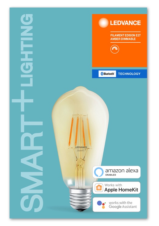 Lambipirn Osram Smart + Fil Edison BT LED, kollane, E27, 6.5 W, 600 lm