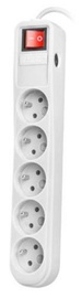 Natec Surge Protector 5 Outlet White 1.5m