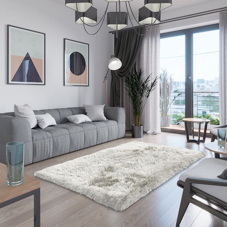Ковер AmeliaHome Floro, белый, 150 см x 100 см