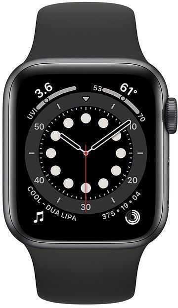 Išmanusis laikrodis Apple Watch Series 6 GPS 44mm Aluminum Black Sport Band  LT, juoda - 1a.lt