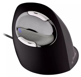 Datorpele Evoluent VerticalMouse D Large ar vadu pie usb / ps/2, melna/pelēka