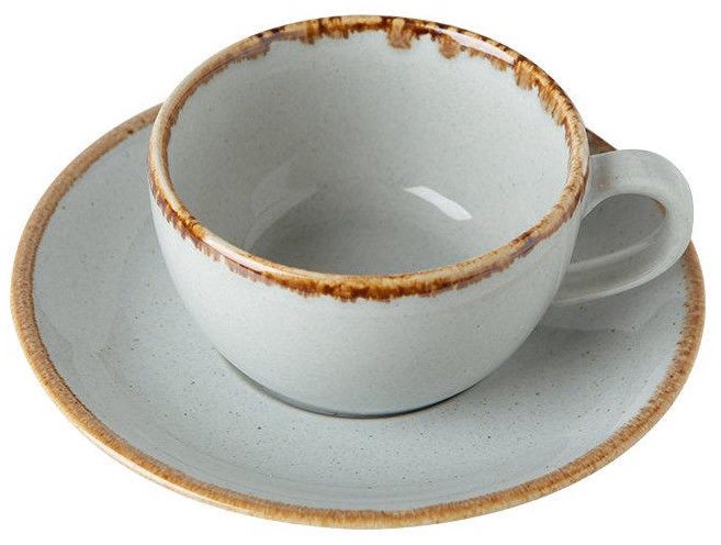 Чашка с блюдцем Porland, серый, 0.2 л