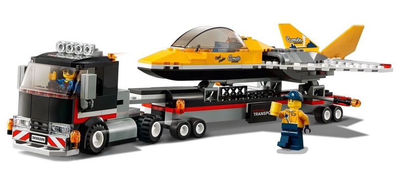 Konstruktorius LEGO City Aviacijos šventės reaktyvinio lėktuvo transporteris 60289, 281 vnt.