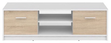 TV staliukas Black Red White Nepo Plus White/Sonoma Oak, 1385x465x425 mm