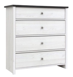 Black Red White Porto II Drawer White Larch