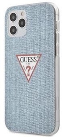 Guess Denim Triangle Back Case For Apple iPhone 12/12 Pro Light Blue