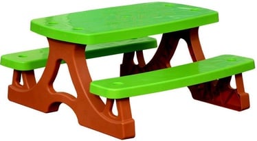Комплект уличной мебели Mochtoys Picnic, коричневый/зеленый