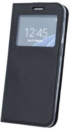 Blun Premium Matt Smart S-View Book Case For Samsung Galaxy J6 Plus J610 Black