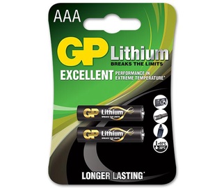Elements GP Batteries 24LF-U2 Lithium 1.5V AAA FR03 2pcs