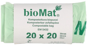 Bio kompostējami atkritumu maisi BioMat, 20 l, 20 gab.