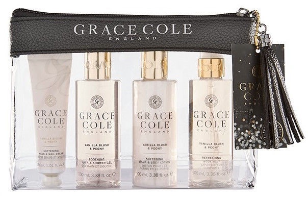 Komplekts Grace Cole Luxury Travel Essentials Vanilla Blush & Peony, 330 ml, 4 gab.