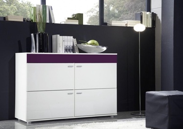 Cama Meble Logo II 120 Chest Of Drawers White/Violet Gloss