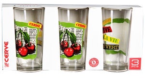 Cerve Glasses Cherry 250ml 3pcs