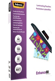 Laminēšanas plēve Fellowes, 80 μm, 100 gab.
