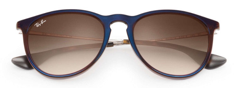 Akiniai nuo saulės kasdieniai Ray-Ban Erika Classic RB4171 631513 54-18, 54 mm, mėlyna/ruda