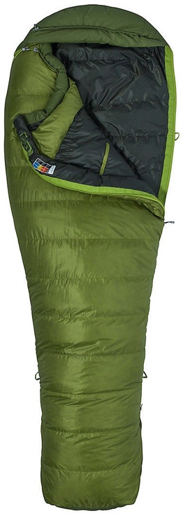 Спальный мешок Marmot Never Winter Regular RZ, зеленый, правый, 210 см