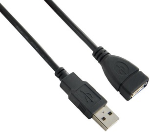 Laidas 4World USB 2.0 A male, USB 2.0 A female, 5 m, juoda