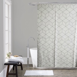 Vannas istabas aizkars Domoletti 182545H, balta/melna, 1800 mm x 1800 mm