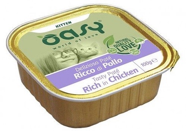 Oasy Tasty Pate Rich In Chicken Kitten Wet Food 100g
