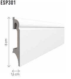 Põrandaliist Profile VOX ESP301, 2500 mm x 80 mm x 16 mm